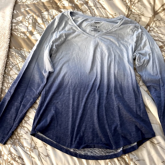 Women’s Sonoma Ombré Blue Long Sleeve Shirt - Picture 2 of 4